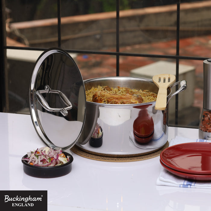 Buckingham Elite Tri 18/8 Stainless Steel Casserole 24 cm  / 5 Litre.