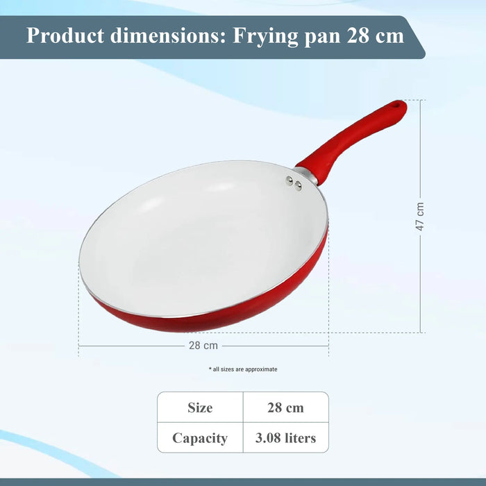 Buckingham Induction Ceramic Coated Frying Pan 28 cm, Red Buckingham