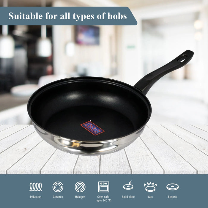 Buckingham Induction Stainless Steel Frying Pan, 24 cm Buckingham