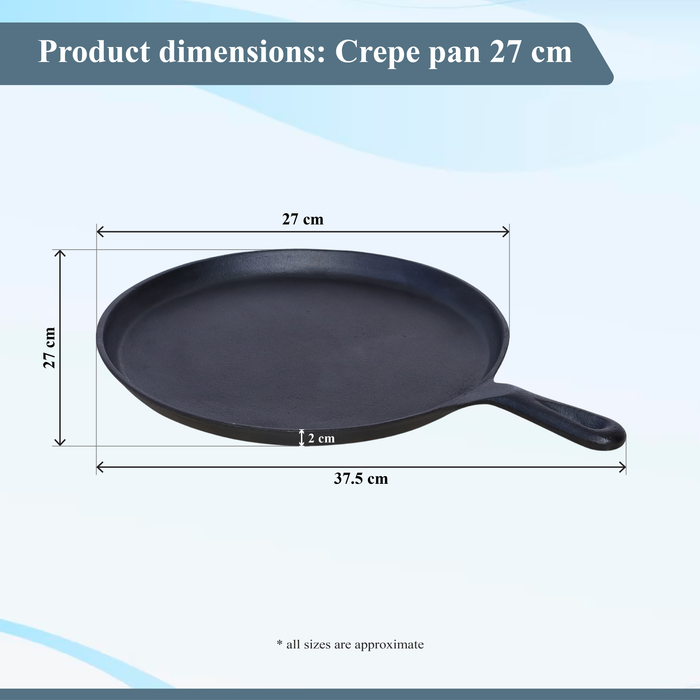 Buckingham Pre-seasoned Cast Iron Crepe Pan 27 cm