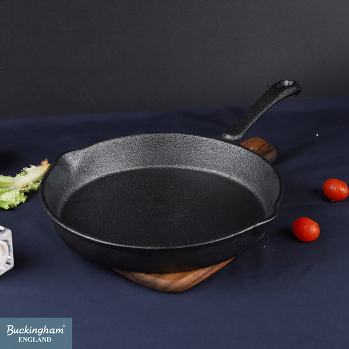 Buckingham Pre-Seasoned Cast Iron Frying Pan 25 cm.