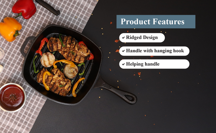 Buckingham Pre-Seasoned Cast Iron Griddle Pan 24 cm