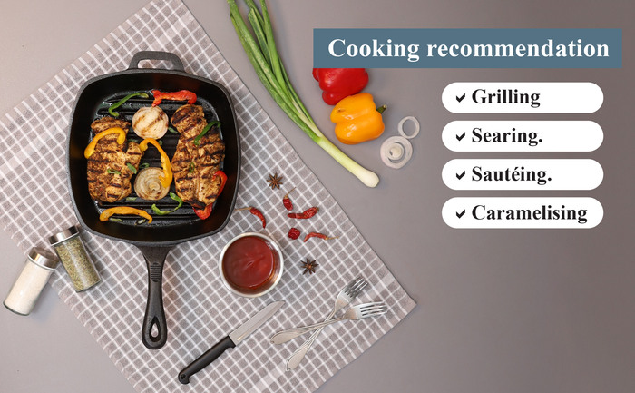 Buckingham Pre-Seasoned Cast Iron Griddle Pan 24 cm