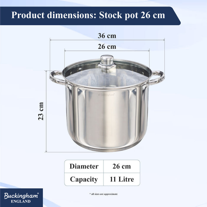 Stainless Steel Stock Pot with Glass Lid