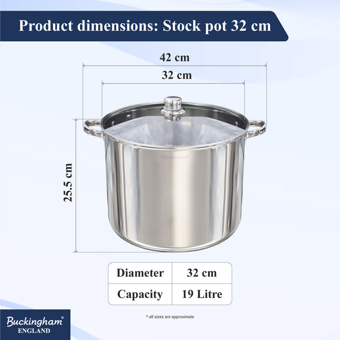 Stainless Steel Stock Pot with Glass Lid