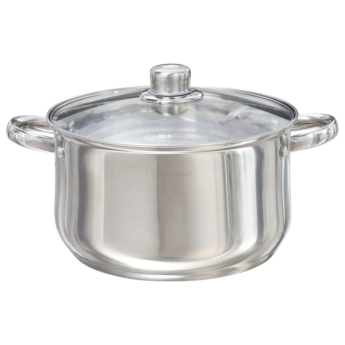 Buckingham Stainless Steel Casserole Pan with Tempered Glass Lid