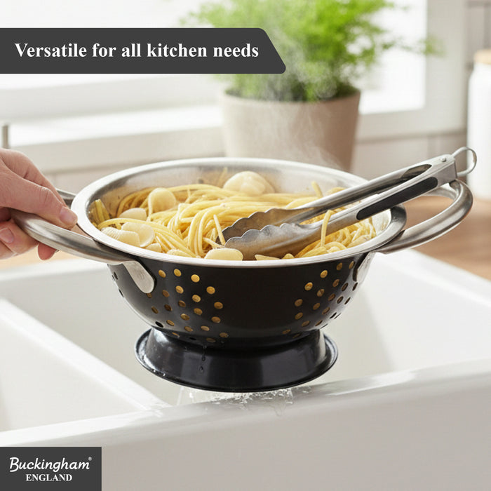 Buckingham Stainless Steel Deep Colander Black