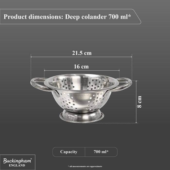 Buckingham Stainless Steel Fine Mesh Deep Colander
