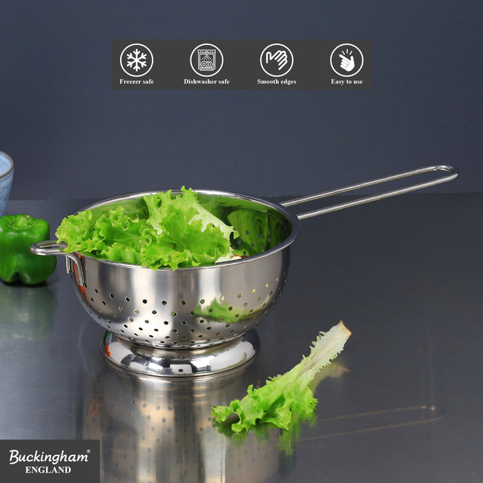 Buckingham Stainless Steel Hemisphere Colander Long Handle