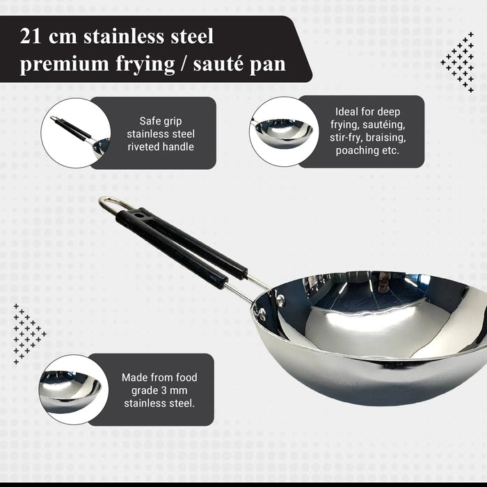 Buckingham Induction Saute Pan 21 cm Premium Stainless Steel Buckingham Cookware UK