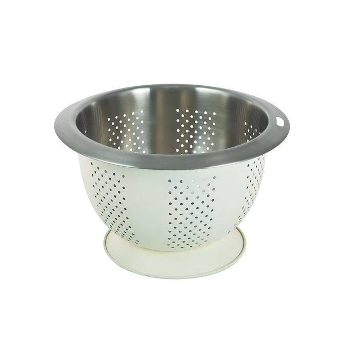Buckingham Stainless Steel Wide Colander 28cm Cream