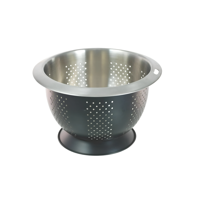 Buckingham Stainless Steel Wide Rim Colander 24cm Black