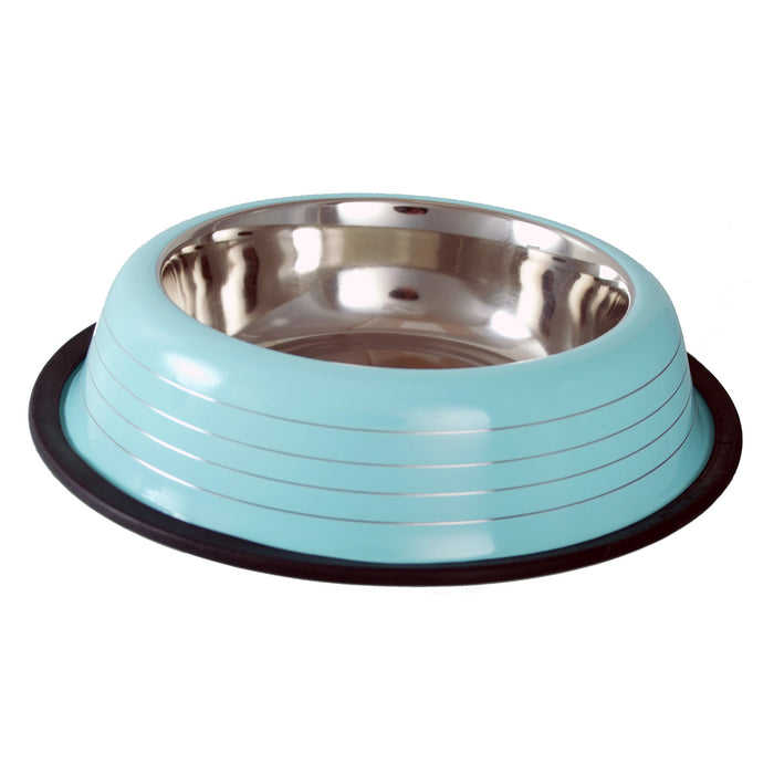 Buckingham Striped Dog Bowl Baby Green (32oz)