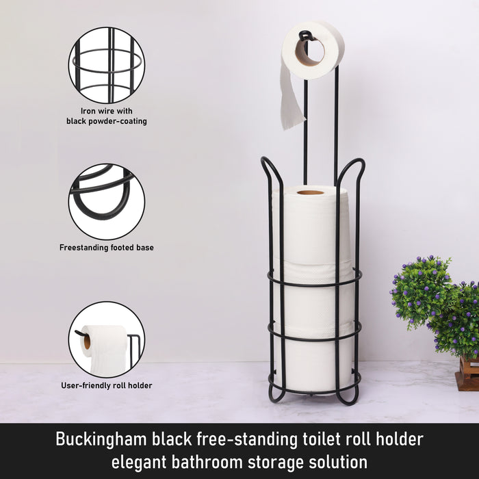 Buckingham Toilet Roll Holder Large Black