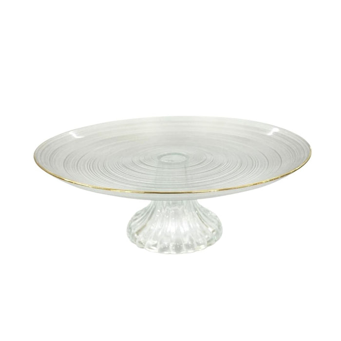 Cake Stand - Glass - Gold rim