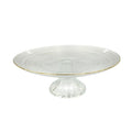 Cake Stand - Glass - Gold rim