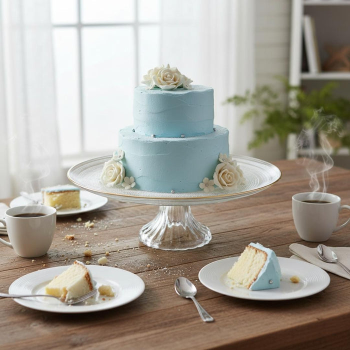 Cake Stand - Glass - Gold rim
