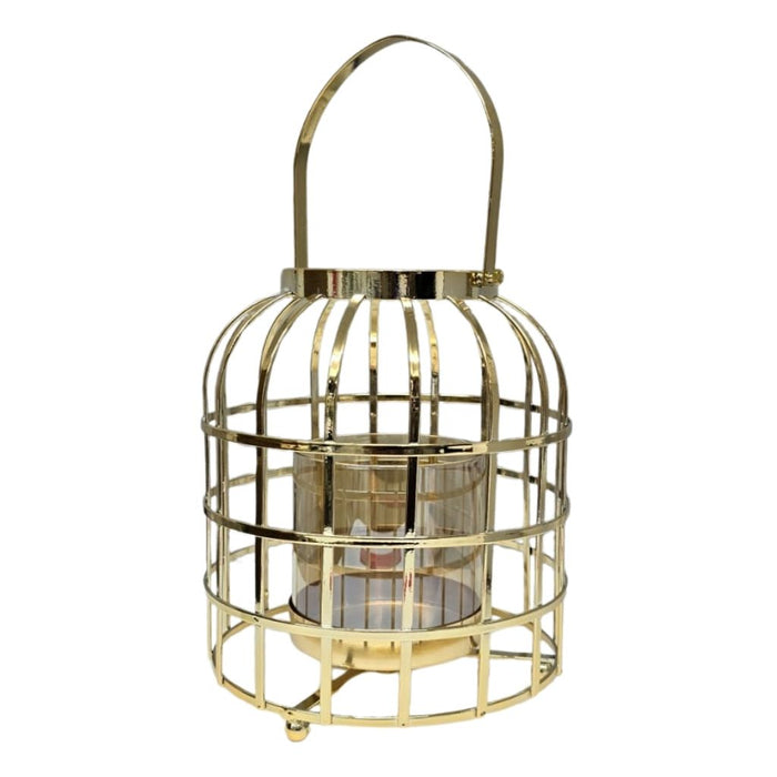 Canary Lantern Gold Cage Candle Holder