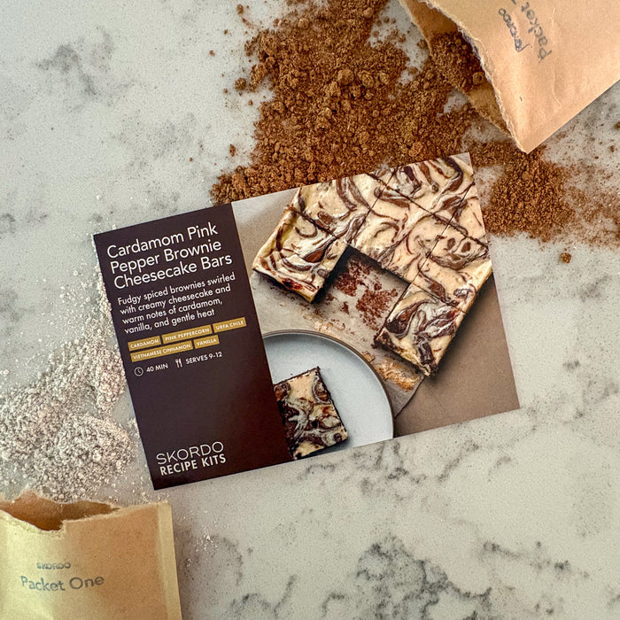 Cardamom Pink Pepper Brownie Cheesecake Bars Recipe Kit