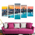Chicago Skyline Harbor Sunset Wall Art Frame Canvas Printing Decor
