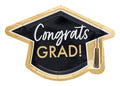 Celebrate your grad with Sophistiplate’s Classic Grad Salad Plates (8pk)—black and gold plates featuring “Congrats Grad!” in white and gold letters plus a gold tassel. These disposable plates are perfect for easy cleanup at your graduation party.