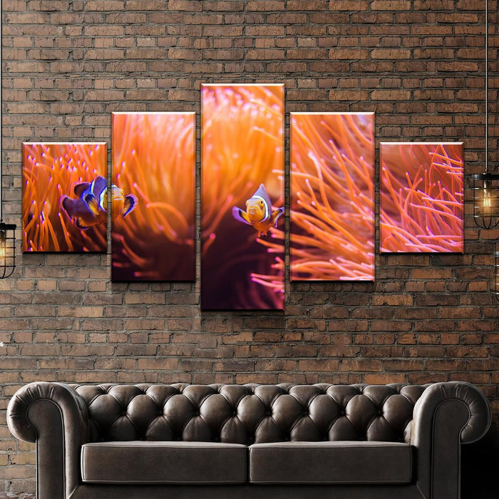 Clown Fish Nemo Coral Underwater Wall Art Frame Canvas Printing Decor - BlueArtDecor