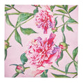 Add elegance to your party with Sophistiplate's Cocktail Napkin Pink Peonies—26 per pack, featuring vibrant pink peonies and green leaves on a light pink background. Ideal for stylish tableware.