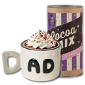 The Sophistiplate LLC Dad Mug + Hot Cocoa Gift Set includes a stylish mug and a Bang Candy Hot Cocoa Mix in a purple-and-cream retro container—ideal for sharing cozy, heartwarming moments.