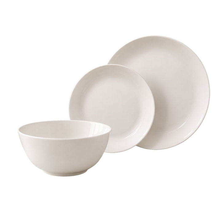 Dinner Sets - Cosmo Stoneware - Plain White - 12pc