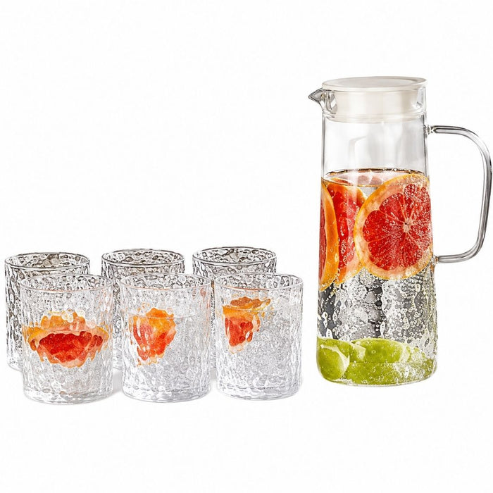 Drinking Glass & Jug Set - 7Pc