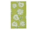 Sophistiplate LLC’s Ultimate Easter Tablescape for 16: Easter Toile features a green rectangular cloth adorned with white blooming flowers—perfect for festive gatherings or pairing with designer paper plates for a fresh Easter look.