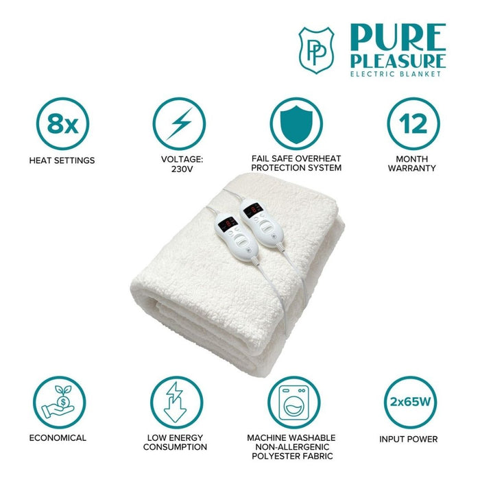 Electric Blanket - Sherpa Fitted with Elastic Straps
