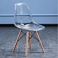 Emmy Wooden Leg Cafe Chair - Clear