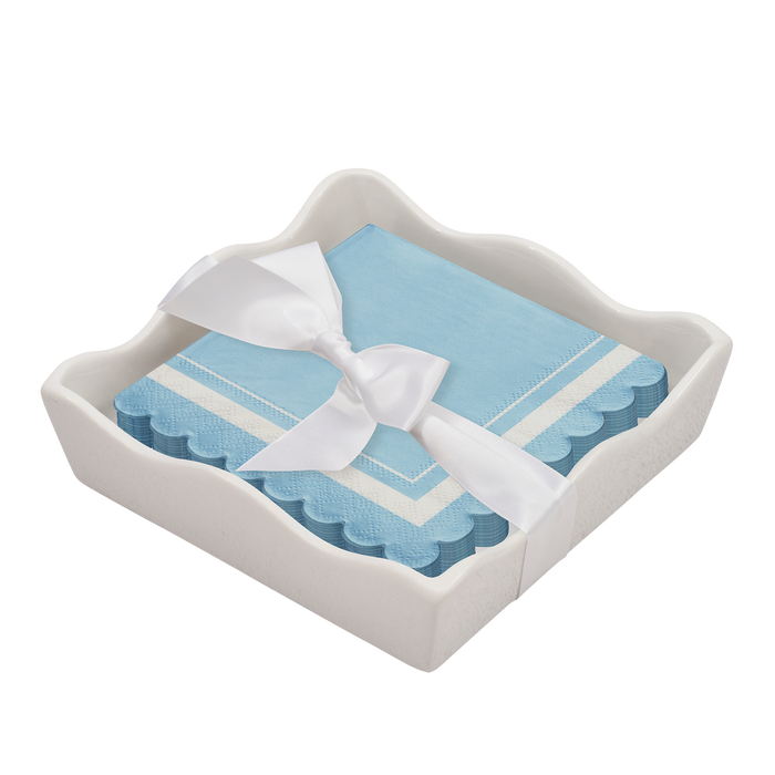 Ceramic / Scalloped Edge Sky Blue