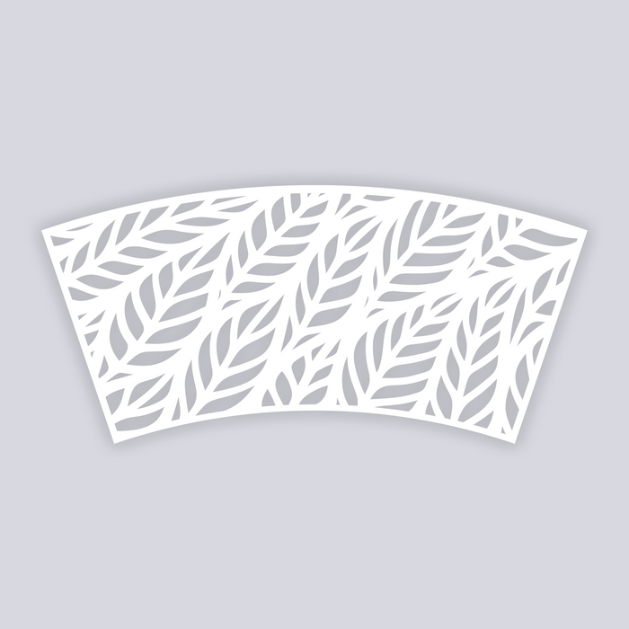 Feather Leaves Cups + Cones Clay Stencil
