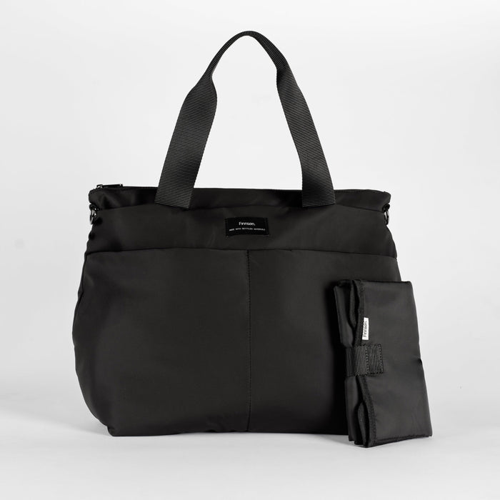 Finnson - SIGRID Eco Changing Bag with Changing Mat - Black - Mabel & Fox