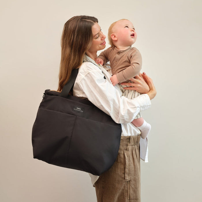 Finnson - SIGRID Eco Changing Bag with Changing Mat - Black - Mabel & Fox