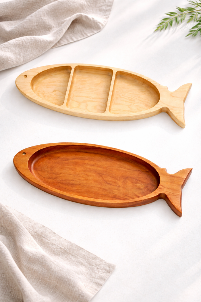 Fish Catch-all Tray | Cherry Wood