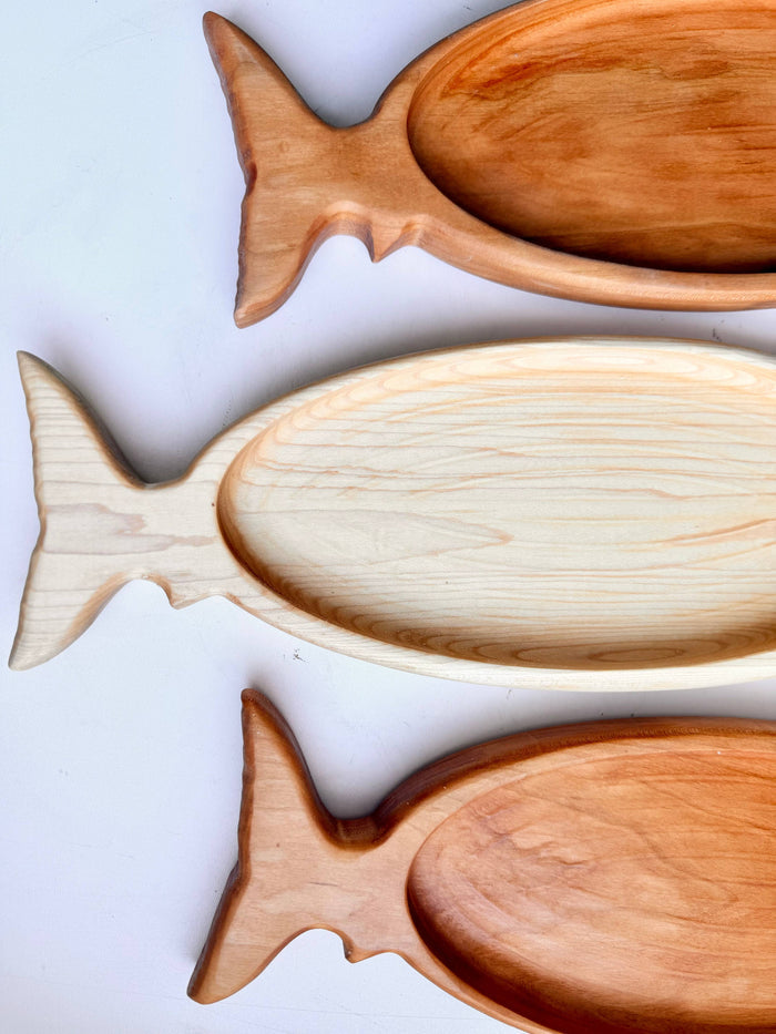 Fish Catch-all Tray | Cherry Wood