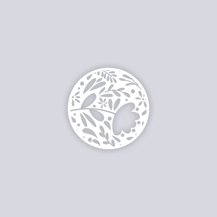 Floral Garden Circle Clay Stencil