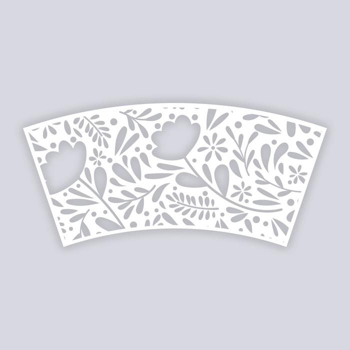 Floral Garden Cups + Cones Clay Stencil