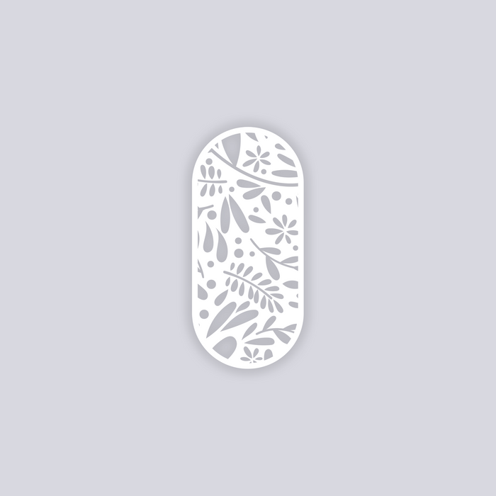 Floral Garden Rounded Rectangle Face Clay Stencil