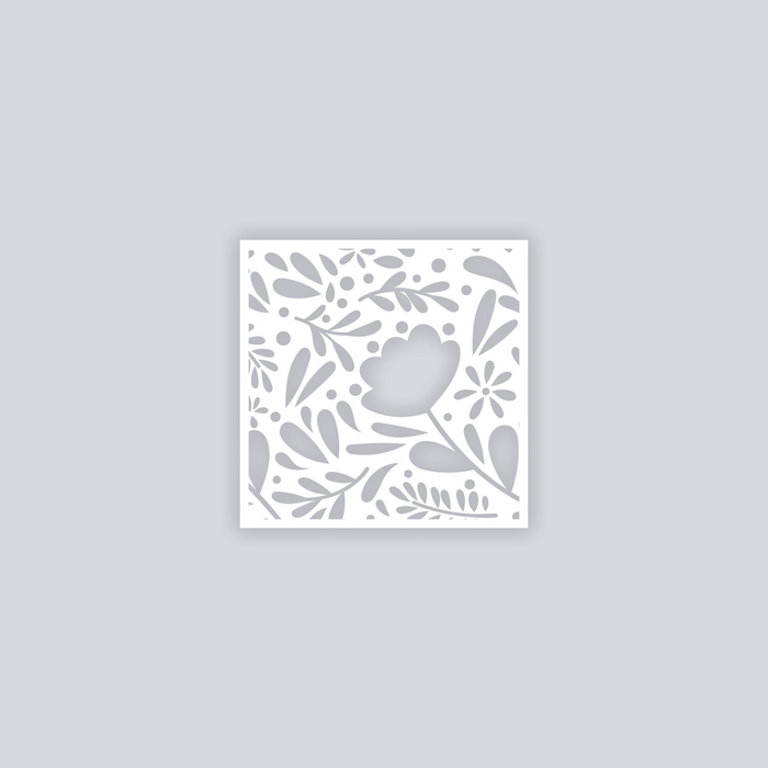 Floral Garden Square Clay Stencil