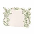 Hester & Cook’s Garden Hares Place Cards (Pack of 12) feature cream cards with green illustrations of upright rabbits surrounded by floral designs—perfect for labeling buffets or using as elegant place cards.