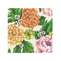 The Garden Rose Cocktail Napkins by Hester & Cook feature a seamless floral design with vibrant orange, yellow, and pink flowers—ideal for spring gatherings. Each pack includes 20 napkins.