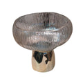 Glass Vase - Mushroom with Gold Base