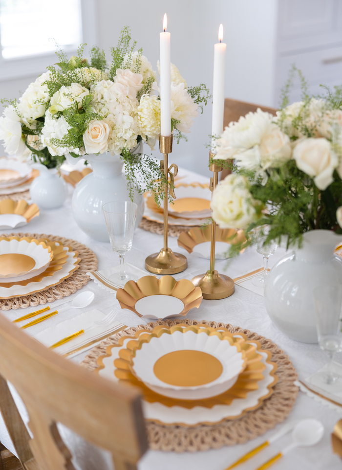 Gold & White Table Setting