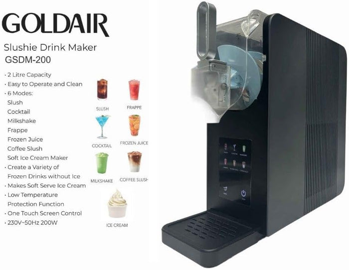 Goldair Slushie & Frozen Drink Maker 6 Preset Modes GSDM-200
