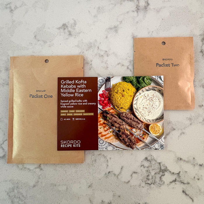 Grilled Kofta Kebobs with Middle Eastern Yellow Rice Recipe Kit