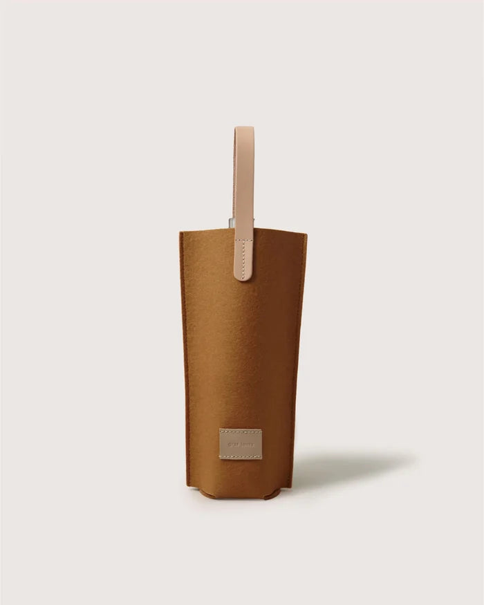Hana Merino Wool Bottle Bag - Honey Vachetta